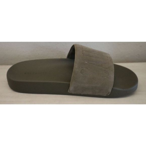 ALLSAINTS 34ZM0180 Men's Sz 9M Khaki Green Sunland Suede Slide Sandals - Picture 6 of 8